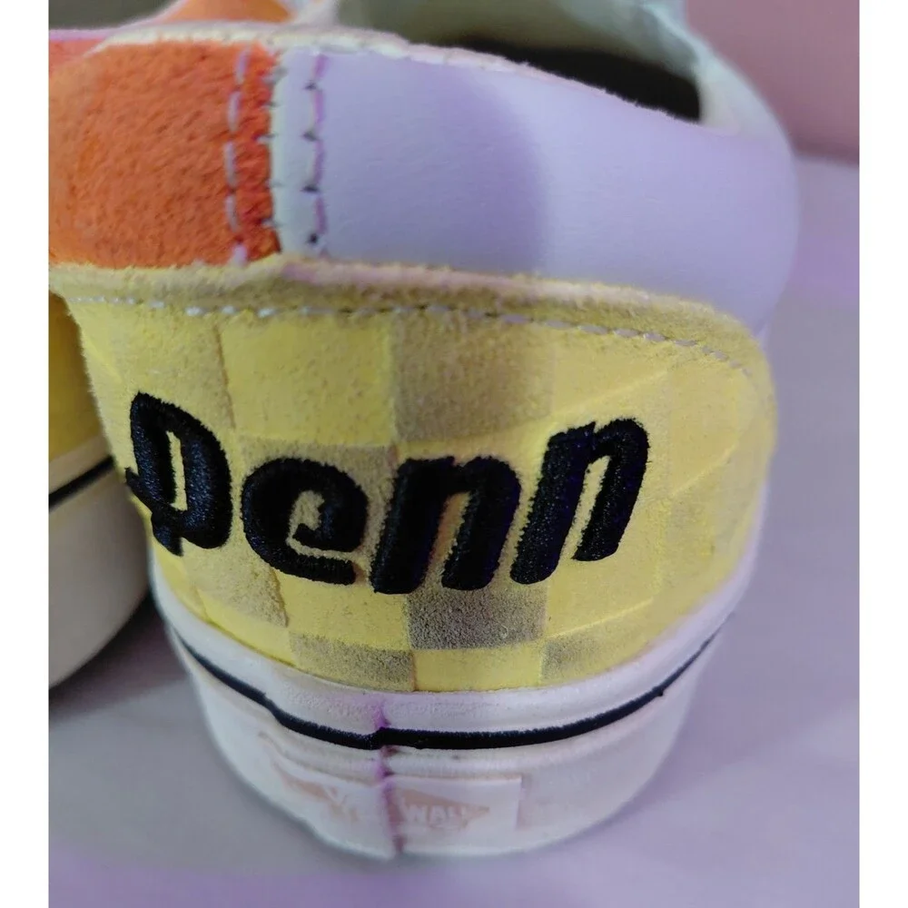 Vans x Penn ComfyCush Slip-On Yellow/Orange Checkerboard Suede Men's 10.5 721356